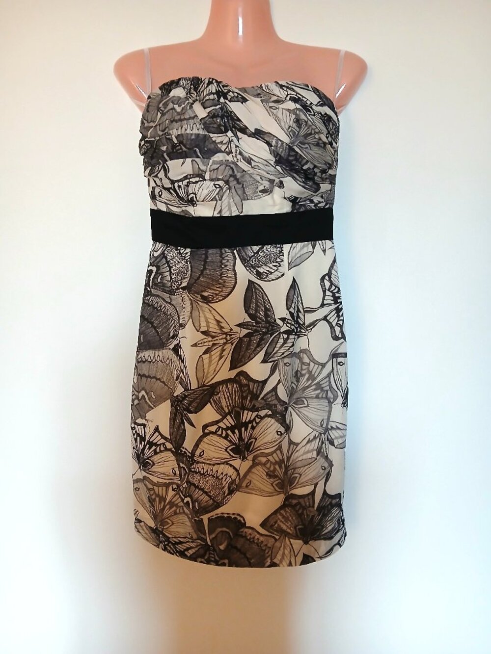 Vintage Strapless H&M Bandage-Style Dress with Floral Print Size 4